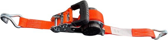 Retractable Self-Lock Ratchet Straps 1-Pack - 1.5 Inch x 16 Feet (4,000lb Break Strength) - Heavy Duty Auto Self Retracting Tie Down Straps for Truck, Cargo Trailer, Motorcycle and More