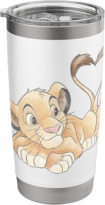 Disney The Lion King Simba and Nala Hearts Valentine’s Day Stainless Steel Insulated Tumbler