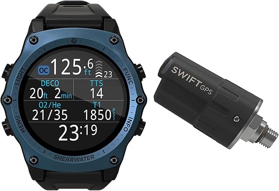 Shearwater Teric Dive Computer with GPS Transmitter, Blue