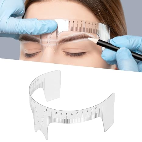Eyebrow Ruler Plastic Portable Microblading Ruler Eyebrow Measuring Tool Transparent for Make-Up Eyebrow Shape (Nose Bridge Ruler A)