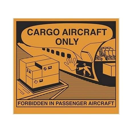 ULINE S-14590 Air Label "Cargo Aircraft Only/Forbidden in Passenger Aircraft"