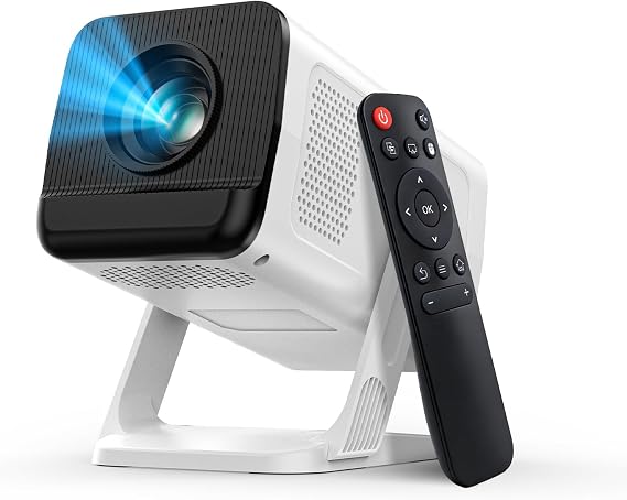 Mini Portable Projector with 4K Support, Bluetooth 5.4 WIFI6, Android 14 Smart Projector 200 ANSI, Android 11, 180 Rotation , Auto Keystone Correction Video Projector