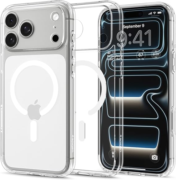 Spigen for iPhone 17 Pro Max Case, Ultra Hybrid MagFit [TPU Covered Camera Control] [Anti-Yellowing] [Compatible with Magsafe] - Clear