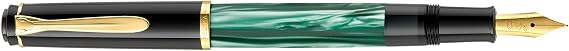 Pelikan Classic M 200 983403 Fountain Pen Marbled with Gold-Plated Stainless Steel Nib M Green