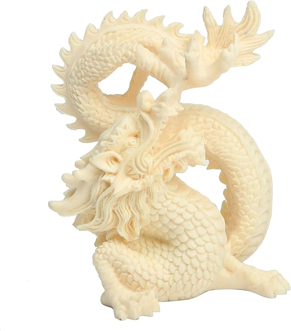 White Chinese Dragon Figurine Statue Display Ball Stand Sphere Base Holder for Crystal Ball Glass Ball Tray Base Pedestal Crystal Sphere Holder