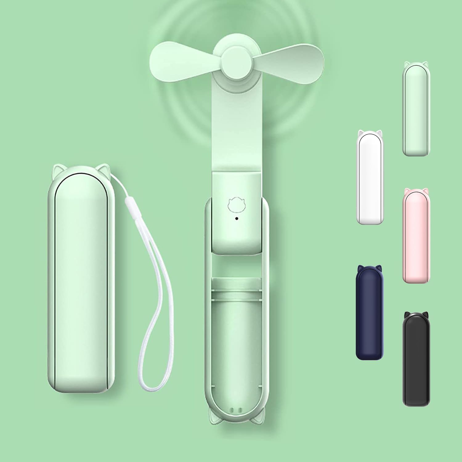 Handheld Fan Rechargeable Portable Travel Hand Fan Foldable Handheld Fan Small Pocket Mini Hand Fan, Personal Desk Fan With Power Bank Quiet Pockets Fan for Women Makeup