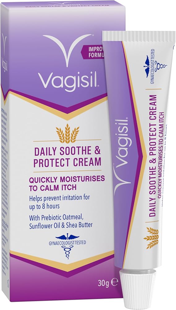 Vagisil Daily Soothe and Protect Cream with Natural Prebiotic Oatmeal, 30g | For sensitive skin, gentle formula for daily use, fragrance free, dermatologically & gynaecologically tested