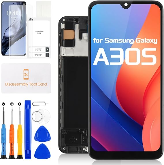 Screen Replacement for Samsung Galaxy A30s LCD Screen for Samsung A30s A307 Display Digitizer SM-A307F A307FN A307G A307GN A307GT Screen Touch Assembly with Repair kit(Incell with Frame