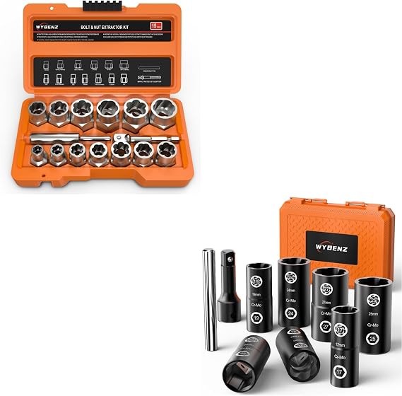 15Pcs and 9Pcs Bolt Extractor Set