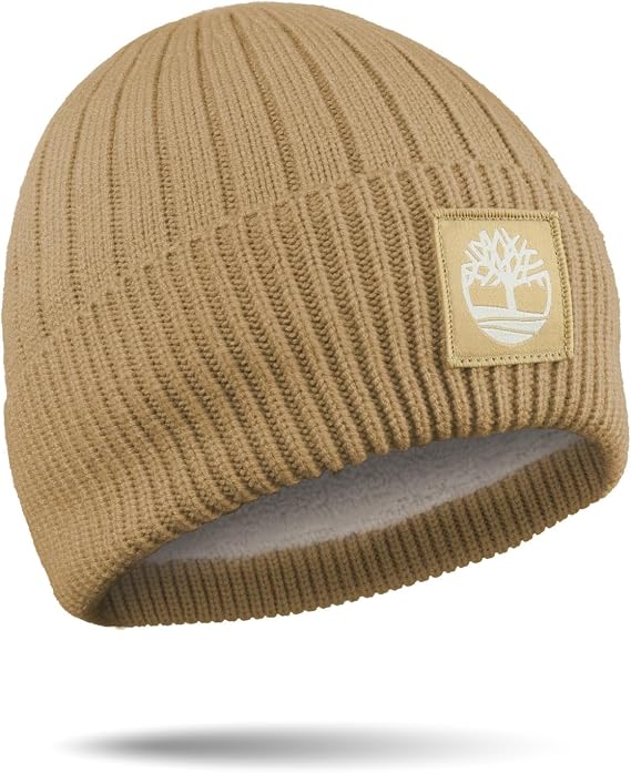 Timberland Womens Rib Core Beanie - Soft Knit Winter Hat, Stretch Fit, Ribbed Texture, Fold-Over Cuff for Cold Weather