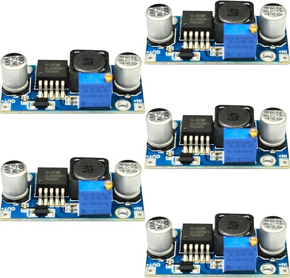 5pcs Boost Converter Module 4A XL6009 DC to DC 3V-32V to 5V-35V Output Voltage Adjustable Step-up Circuit Board XL6009E1 DC-DC Transformer Power Supply Module Better Than LM2577