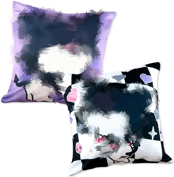 2PCS Cushion Covers 45cm X 45cm, Double-sided Printing Throw Pillow Covers, Cute Cartoon Anime Decorative Large Square Cushion Case For Couch Sofa Bed Room Cute Kawaii Soft Short Plush Pillowcase