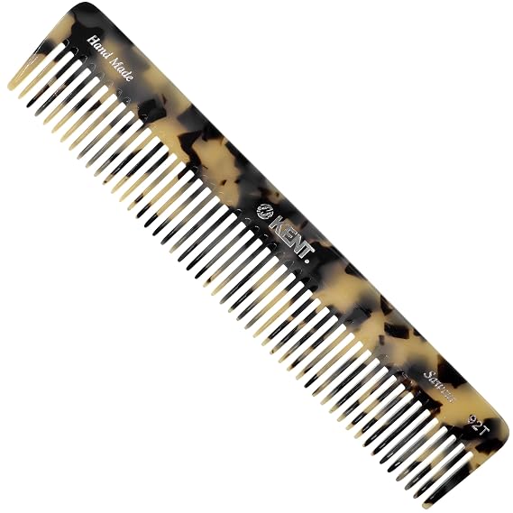 Kent 92T TW Wide Tooth - Detangler Comb for All Hair Types, for Men and Women, To Use in Wet or dry Hair, Styling and Detangling Comb, Handmade Sawcut and Polished