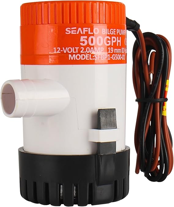 SEAFLO 01 Series 500 GPH Bilge Pump 12V, 3/4" Outlet, Marine Submersible Pump with Anti-Airlock Protection, CE & Rohs Certified, | Reliable for Boats and Marine Applications