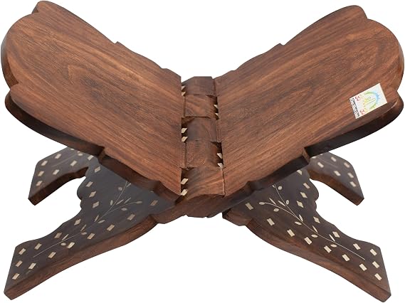 Wooden Hand Carved Holy Book Stand, for Quran, Bible, Gita, Regular