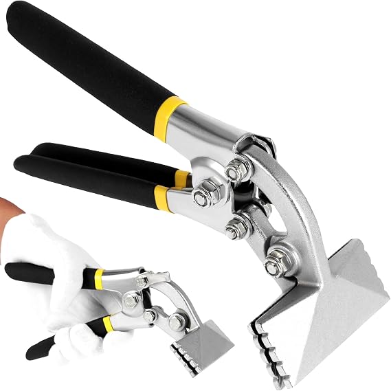 Hand Seamers Sheet Metal Tools, 3-Inch Curved Jaw Offset Metal Hand Seamer, Sheet Metal Bending Tool, Metal Pliers for Bending and Flattening Metal Sheets