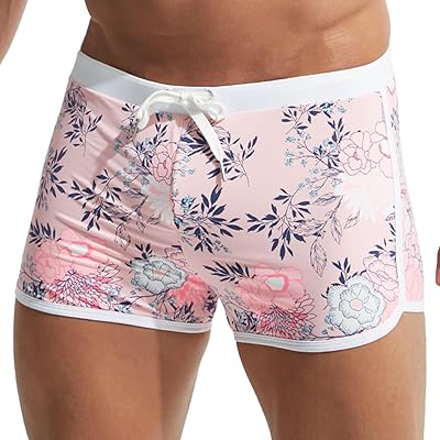 Mens Square Leg Swim Trunks Realistic 3D Denim Print Swimwear Jammers Stretch Lightweight for Water Sports