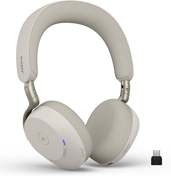 Jabra Evolve3 75 On-Ear Wireless Bluetooth Headset with Mic, Warm Grey