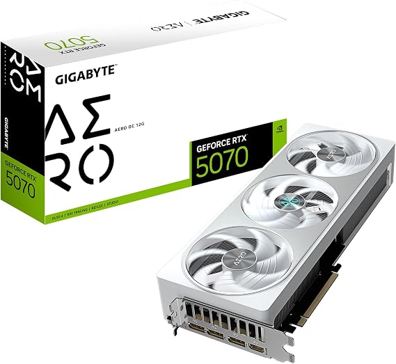 GIGABYTE GeForce RTX 5070 AERO OC 12G Graphics Card 12GB 192-bit GDDR7 PCIe 5.0 WINDFORCE Cooling System GV-N5070AERO OC-12GD Video Card Desktop Support