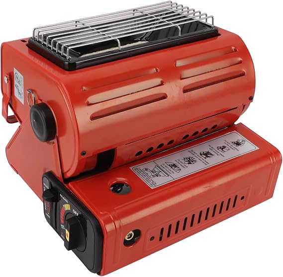 Portable Heater, 1300W 2 in 1 Butane Liquefied Gas Heater Warmer Outdoor Camping Emergency Butane Heater for Camping Emergency Heating Cooking Stove