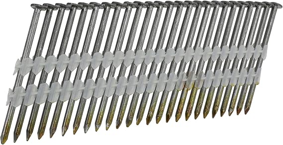 NuMax 21 Framing Nails | .113" x 2-3/8" | Plastic Collated | Bright Steel | Smooth Shank | 500 Count | Framing, Subfloors, Pallets, and Shipping Crates | FRN.113-238B500