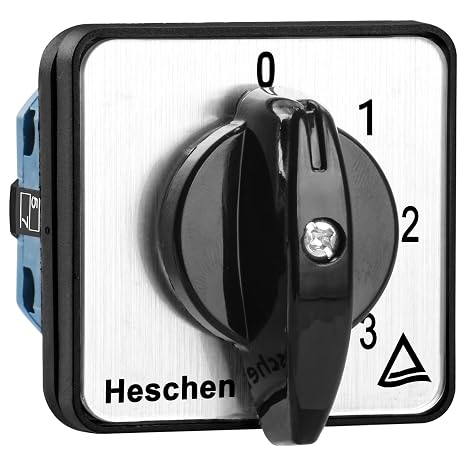 Heschen Universal Rotary Cam Selector Changeover Switch, SZW26-20/0-4.2, 660V 20A, 5 Position, 2 Phase, 8 Terminals