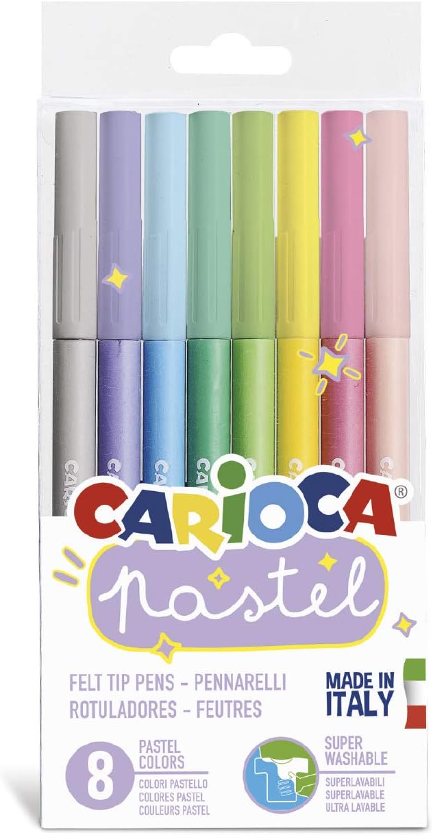 Carioca Pastel Super Washable Felt Pen 8 pack