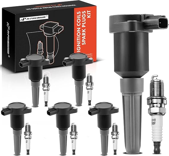 A-Premium Set of 6 Ignition Coil Pack and Iridium Spark Plugs Compatible with Jaguar XJ6 XJR Vanden Plas 1995-1997, XJS 1995-1996, L6 4.0L