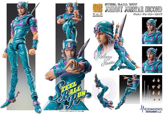 Medicos Super Action Statue JoJo's Bizarre Adventure Part VII - Steel Ball Run: Johnny Joestar Second (6.10 inches) Action Figure