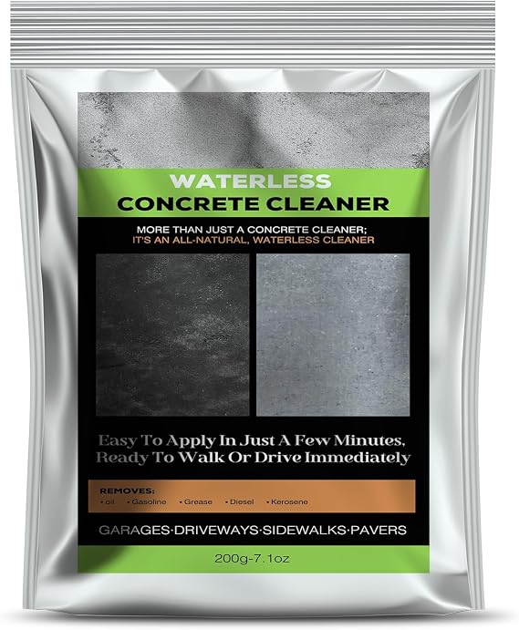 Concrete Oil Stain Remover (7.1 OZ) Waterless Oil Stain Cleaner for Concrete for Driveway, Garage, Basement, and Walkway Surfaces Up to 20 sq. ft.