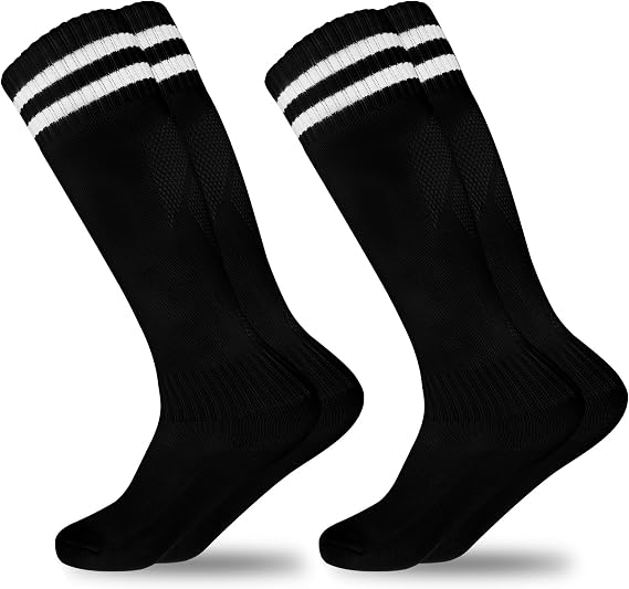 GRPSKCOS Kids Soccer Socks 2 Pairs Sports Girls Boys Knee High Tube Socks