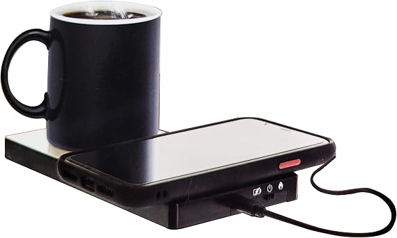 Aduro Tech Theory 2 in 1 Black Mug Warmer & Wireless Phone Charger