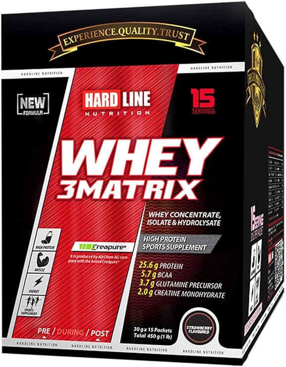 Hardline Nutrition Whey 3Matrix Çilekli Saşe 30 Gr X 15 Adet