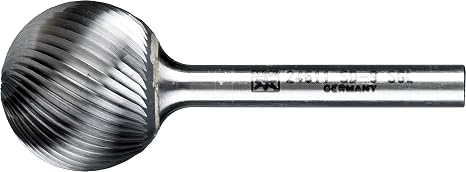 Carbide Bur - Ball Shape, SGL Cut 1" x 15/16" x 1/4" Shank - SD-9