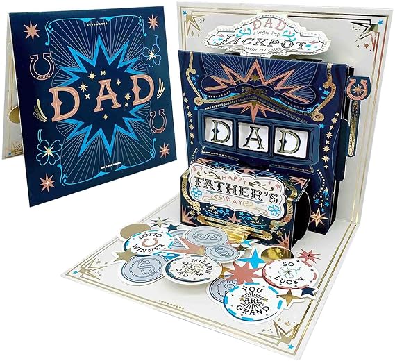 Happy Father's Day Card for Dad, Pop Up Cards Fathers Gifts from Kids Son Daughter (A-Father's Day)
