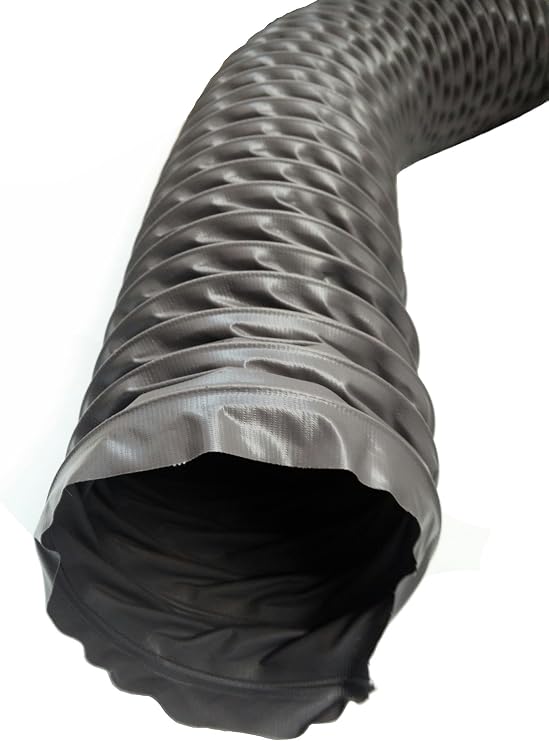 8"X35Ft Flexible PVC Hose Gray Ducting Air Pipe