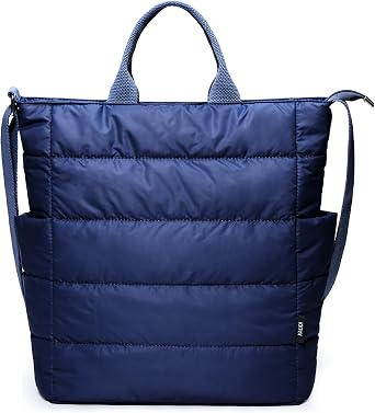 KALIDI Quilted Tote Bag, Puffer Hobo Laptop Bag Anti Splash Crossbody Zipper Shoulder Bag Large Casual Work Daily Women