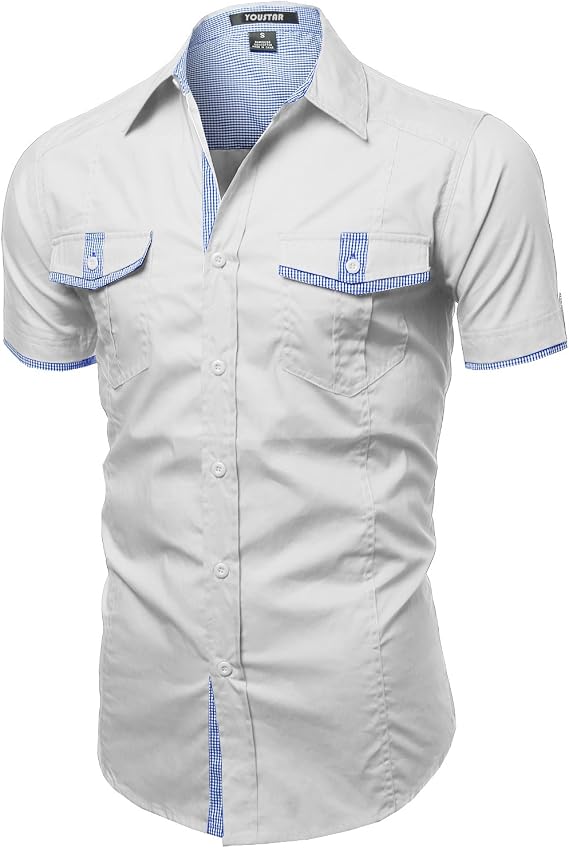 Youstar Men's Short Sleeve Button Down Shirts