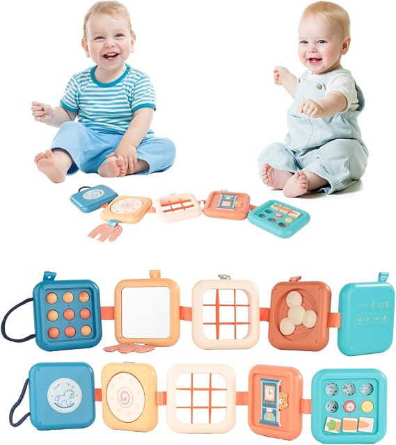 Busy Board Activity Cube - Travel Toys for on Plane, Montessori Busy board, Montessori Toys for 3+ Year Old, Children Toys, Sensory Educational Developmental Gift