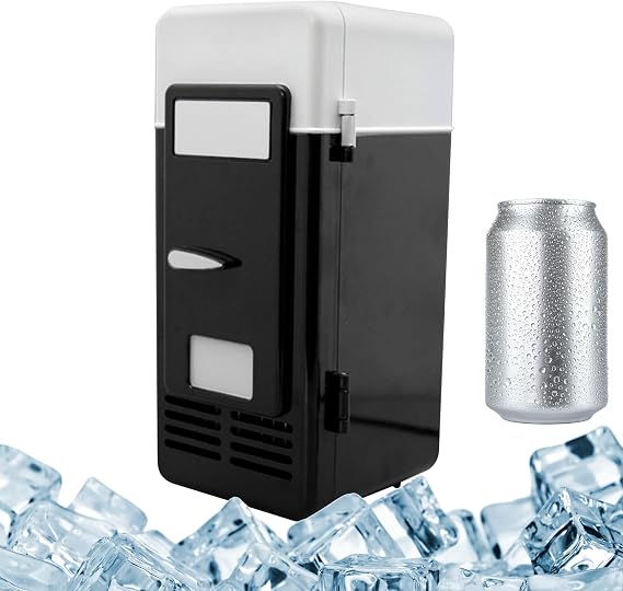 Small Refrigerator - 19.5x9.5x9.5cm Small Beverage Fridge | Personal Drink Can Cooler | Cold Drink Desktop Chiller Box | Drinks Cooler For Teenage Students Girls Boys Family