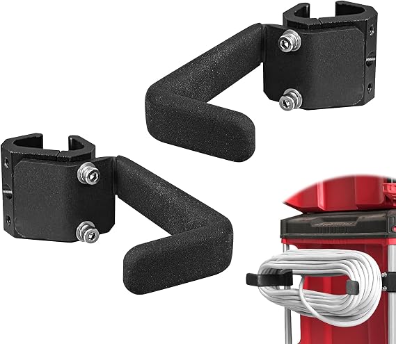 Extension Cord Holder Compatible with Milwaukee Packout Toolbox, Heavy Duty Cord Storage Organizer, Aluminum Corner Rail Clips for Extension Cords, Air Hose & Cable Management