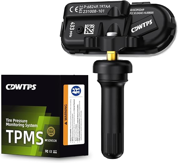 TPMS Sensor for Dodge Ram,433Mhz Tire Pressure Monitoring System Sensor | Compatible with 2014-2021 Dodge RAM 1500/2500/3500/4500/5500--Jeep Cherokee,Grand Commander Replace#68249197AA
