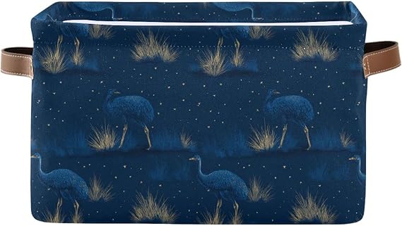 storage baskets Desert Emu Mars Dark Blue collapsable and waterproof baskets organization and storage boxes with sturdy handle tub square 2 pack for nursery cajas plegables para almacenar