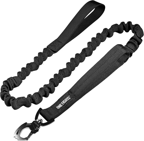 OneTigris Tactical Bungee Leash with 2 Handles Quick Release (Black)