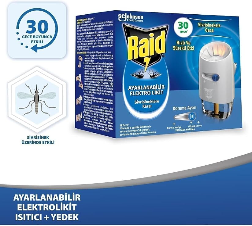 Raid Ayarlanabilir Elektrolikit 30 Gece 21 ml 74844