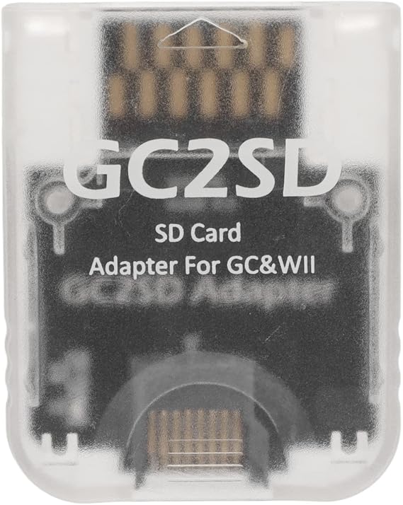 SUNGOOYUE GC2SD Micro Storage Card Adapter, Game Console Card Reader Replacement for Wii GC (Transparent)