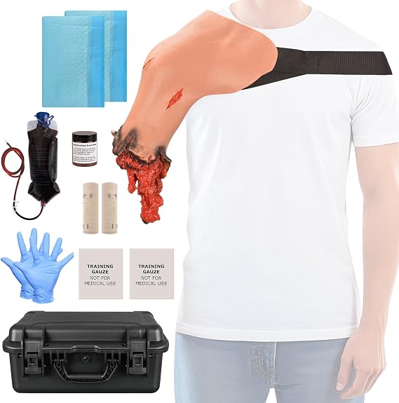 Wearable Wound Packing Trainer Arm Kit, Stop Bleed Training kit for First Aid and Military Training, Bleed Control Trainer - Right Arm