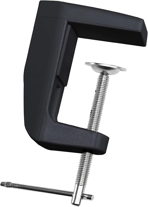 Neatfi Replacement Clamp, Adjustable Lamp Clamp with Screw - Fits Tables up to 2.5 inches Thick, Securely Mounts Lamps onto Desks, Workbenches, or Tables (Black)