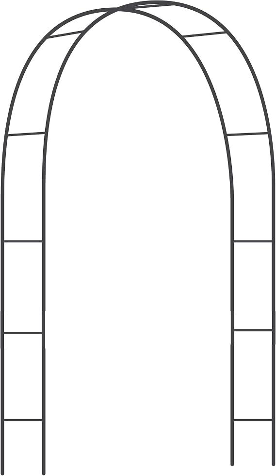 Gardman Botanical Easy Garden Arch R07707 Arbor Pergola Archway with Sweeping Decorative Vine 14.5" L x 55" W x 86.6" H, Black