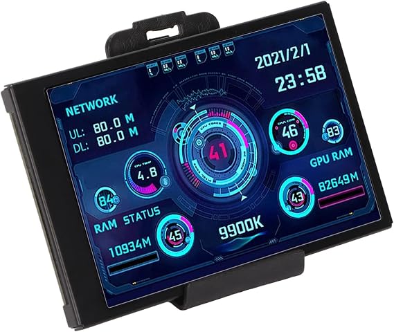 Vbestlife 3.5 Inch IPS USB Mini Screen,AIDA64 PC CPU RAM Data Temperature Display,PC Sensor Panel Display Temperature Monitor for Computer Case,Mini PC Data Monitor